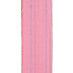 Load image into Gallery viewer, Easter Ribbons -- Candy Stripe Seersucker Decor Wired Edge Ribbon -- Various Sizes --- Pink Color