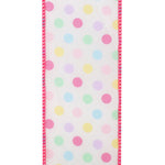 Load image into Gallery viewer, Easter Ribbons -- Aspirin Pastel Multi Dot Wire Edge Ribbon -- Pink -- Various Sizes