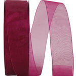 Load image into Gallery viewer, Chiffon Mono Sheer Ribbon -- Plum Color --- Various Sizes