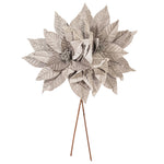 Load image into Gallery viewer, Silver Color - Poinsettia Velvet Stem - Artificial Flower Christmas Decoration --- 18” Bloom / 21.5” Length --- 2 per Bag --- by Vickerman®
