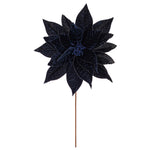 Load image into Gallery viewer, Midnight Blue Color - Poinsettia Velvet Stem - Artificial Flower Christmas Decoration --- 18” Bloom / 21.5” Length --- 2 per Bag --- by Vickerman®