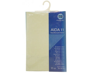 11 Count --- Dark Ecru Color --- AIDA 11 -- Pre-cut Needlework Fabric --- 15.5in x 17.5in  by RTO®