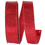 Load image into Gallery viewer, Outdoor Ribbon -- Red Color -- Metallic Reflection Value Wire Edge -- Various Sizes
