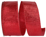 Load image into Gallery viewer, Outdoor Ribbon -- Red Color -- Metallic Reflection Value Wire Edge -- Various Sizes