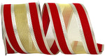 Load image into Gallery viewer, Outdoor Ribbon --- 2 ½ inch - Red Color - Spirit Holiday Overlay Wired Edge Ribbon, Various Yard Lengths