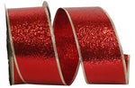 Load image into Gallery viewer, Outdoor Ribbon -- Red/Gold Color -- Cracked Ice Display Wire Edge -- Various Sizes