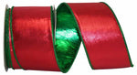 Load image into Gallery viewer, Outdoor Ribbon --- Red / Green -- Metallic Shine Luxury Deluxe Wired Edge Ribbon, Various Sizes