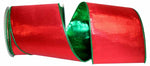 Load image into Gallery viewer, Outdoor Ribbon --- Red / Green -- Metallic Shine Luxury Deluxe Wired Edge Ribbon, Various Sizes