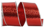 Load image into Gallery viewer, Outdoor Ribbon -- Red/Silver Color -- Cracked Ice Display Wire Edge -- Various Sizes