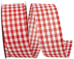 Load image into Gallery viewer, Easter Ribbons -- Great Gingham Wire Edge Ribbon -- Red Color -- Various Sizes