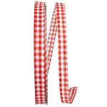 Load image into Gallery viewer, Easter Ribbons -- Great Gingham Wire Edge Ribbon -- Red Color -- Various Sizes