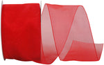 Load image into Gallery viewer, Chiffon Mono Sheer Ribbon -- Red Color --- Various Sizes
