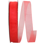 Load image into Gallery viewer, Chiffon Mono Sheer Ribbon -- Red Color --- Various Sizes