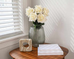 Load image into Gallery viewer, 20.5 in --- White Color --- Silk Real Touch Rose Spray -- Artificial Flower