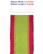 Load image into Gallery viewer, 5 yards --- 4 inch -- Metallic Pleated Overlay - Deluxe Metallic Dupioni Backed Wired Edge Ribbon