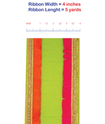 Load image into Gallery viewer, 5 yards --- 4 inch -- Dupioni - Orange / Fuchsia - Trimming Fringe Color Deluxe Wired Edge - Christmas Ribbon