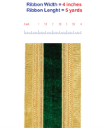 Load image into Gallery viewer, 5 yards --- 4 inch -- Plush Holiday Green - Velvet Regal Trimming Fringe Deluxe Overlay Wired Edge - Christmas Ribbon