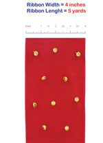 Load image into Gallery viewer, 5 yards --- 4 inch -- Bells Dupioni Wired Edge -- Christmas Ribbon