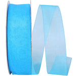 Load image into Gallery viewer, Chiffon Mono Sheer Ribbon -- Robins Egg Blue Color --- Various Sizes