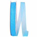 Load image into Gallery viewer, Chiffon Mono Sheer Ribbon -- Robins Egg Blue Color --- Various Sizes