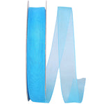 Load image into Gallery viewer, Chiffon Mono Sheer Ribbon -- Robins Egg Blue Color --- Various Sizes