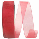 Load image into Gallery viewer, Chiffon Mono Sheer Ribbon -- Rose Red Color --- Various Sizes