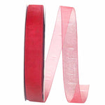 Load image into Gallery viewer, Chiffon Mono Sheer Ribbon -- Rose Red Color --- Various Sizes