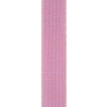 Load image into Gallery viewer, Detailed front view of the Rose Mauve Dupioni ribbon highlighting its rich slubbed faux silk texture and precision stitched wired borders.