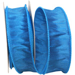 Load image into Gallery viewer, Florist Basics Dupioni Supreme Wired Edge Ribbon in vibrant Royal, 1½ inch wide by 10 yards, displaying its luxurious faux dupioni texture and flexible wired edges for decorative bows and wreaths.