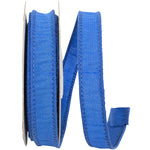 Load image into Gallery viewer, Florist Basics Dupioni Supreme Wired Edge Ribbon in Royal, 7/8 inch wide by 10 yards, featuring a vibrant hot pink faux dupioni texture with stitched wired edges for bows, floral arrangements, and gift wrapping.