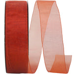 Load image into Gallery viewer, Chiffon Mono Sheer Ribbon -- Rust Color --- Various Sizes