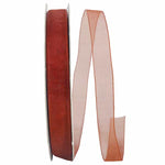 Load image into Gallery viewer, Chiffon Mono Sheer Ribbon -- Rust Color --- Various Sizes