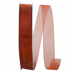 Load image into Gallery viewer, Chiffon Mono Sheer Ribbon -- Rust Color --- Various Sizes