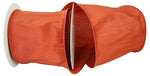 Load image into Gallery viewer, Extra-wide Florist Basics Dupioni Supreme Wired Edge Ribbon in vibrant Rust, 4 inches wide by 10 yards, designed for oversized bows, tree toppers, luxury gift packaging, and event décor.