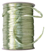 Load image into Gallery viewer, Premium - Pearl Finish Raffia Ribbon --- 1/4in x 100 yards --- Sage Color