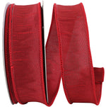 Load image into Gallery viewer, Full roll of Florist Basics Dupioni Supreme Wired Edge Ribbon in Scarlet, 1½ inch wide by 20 yards, ideal for wreath making, floral designs, holiday decorating, and elegant gift wrapping.