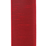 Load image into Gallery viewer, Detailed close-up of the Scarlet Dupioni wired ribbon highlighting the premium faux silk texture and professional stitched wired edge.