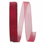 Load image into Gallery viewer, Chiffon Mono Sheer Ribbon -- Scarlet Color --- Various Sizes