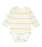 Load image into Gallery viewer, Baby Long Sleeve Jersey Bodysuit - 100% Cotton -- Rainbow Stripe