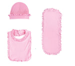 Load image into Gallery viewer, Embroidery Blank Set with Ruffle Trim, Polyester Cotton Blend, Pink Color