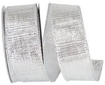 Load image into Gallery viewer, Outdoor Ribbon -- Silver Color -- Metallic Reflection Value Wire Edge -- Various Sizes