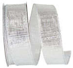 Load image into Gallery viewer, Outdoor Ribbon -- Silver Color -- Metallic Reflection Value Wire Edge -- Various Sizes