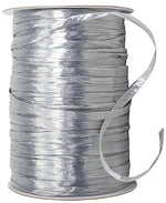 Load image into Gallery viewer, Premium - Pearl Finish Raffia Ribbon --- 1/4in x 100 yards --- Silver Color