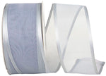 Load image into Gallery viewer, Charlize sheer satin wired edge ribbon spool in silver color. Available in multiple widths for gift wrapping, floral design, weddings, and craft projects.