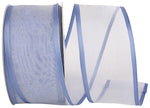 Load image into Gallery viewer, Charlize sheer satin wired edge ribbon spool in slate color. Available in multiple widths for gift wrapping, floral design, weddings, and craft projects.
