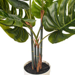 Load image into Gallery viewer, 37" -- Green Potted Monstera Plant (8 leaves) in White Pot -- Artificial Flower