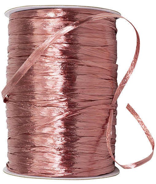 Premium - Pearl Finish Raffia Ribbon --- 1/4in x 100 yards --- Terra Cotta Color
