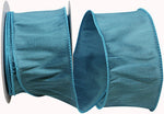 Load image into Gallery viewer, Florist Basics Dupioni Supreme Wired Edge Ribbon in Turquoise, 2½ inch wide by 10 yards, featuring a luxurious faux dupioni weave and sturdy wired edges perfect for wreaths, bows, and seasonal décor.