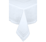 Load image into Gallery viewer, Classic Swiss Dots and Hemstitch Tablecloths --- 55% Linen / 45% Cotton --- White Color --- Various Sizes