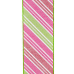 Load image into Gallery viewer, Diagonal Multi Stripe Bright Wire Edge Ribbon -- Watermelon -- Various Sizes